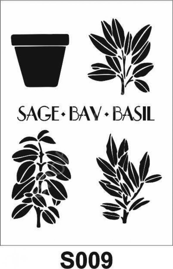 Diğer Karışık Desenler Stencil Şablon (21x30) S-009 ürün görseli 1