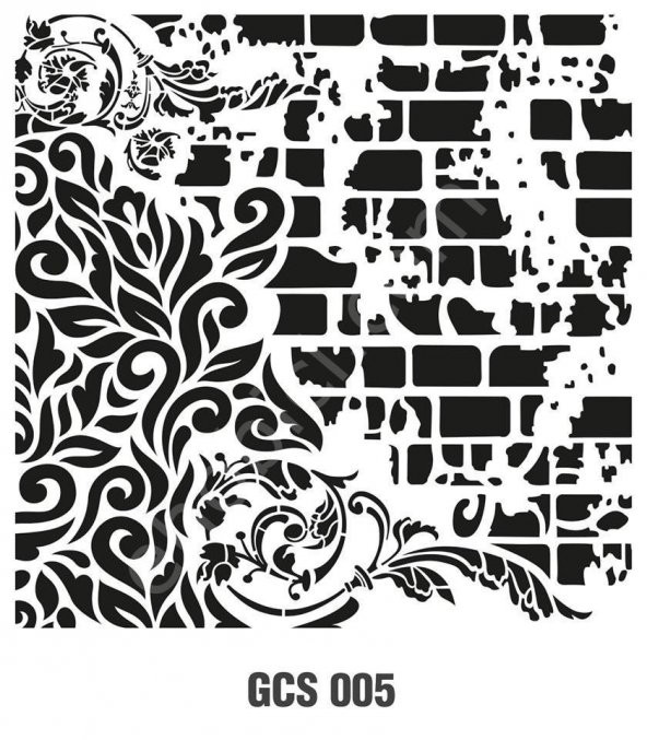 Cadence Grunge Duvar Stencil 45x45 - GCS-005 ürün görseli 1