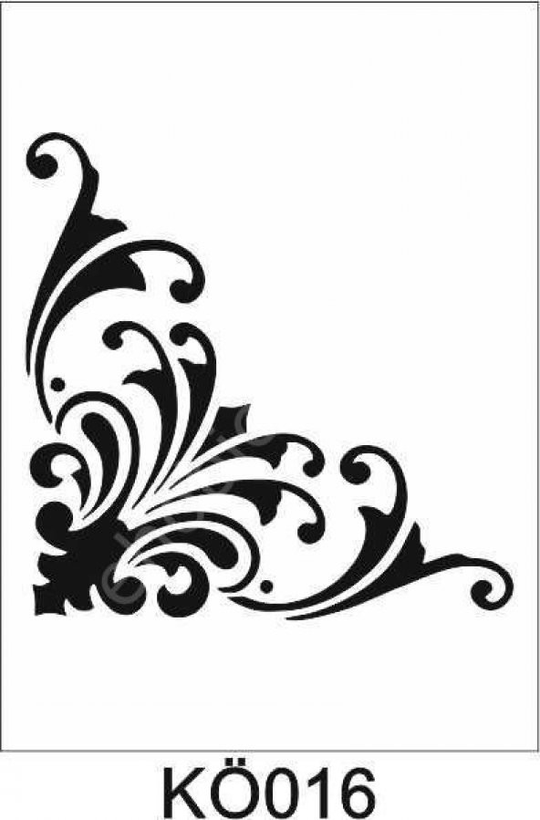 Köşe Desenler Stencil Şablon (25x25) KÖ-016 ürün görseli 1