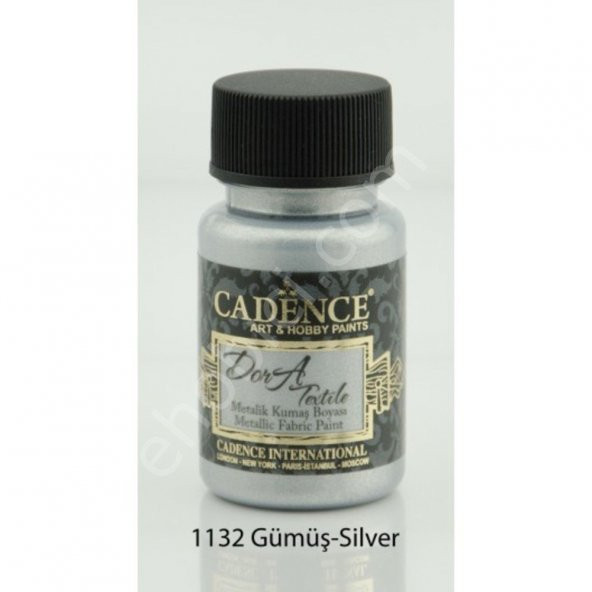 Cadence Dora Metalik Kumaş Boyası 1132 Gümüş 50ml ürün görseli 1