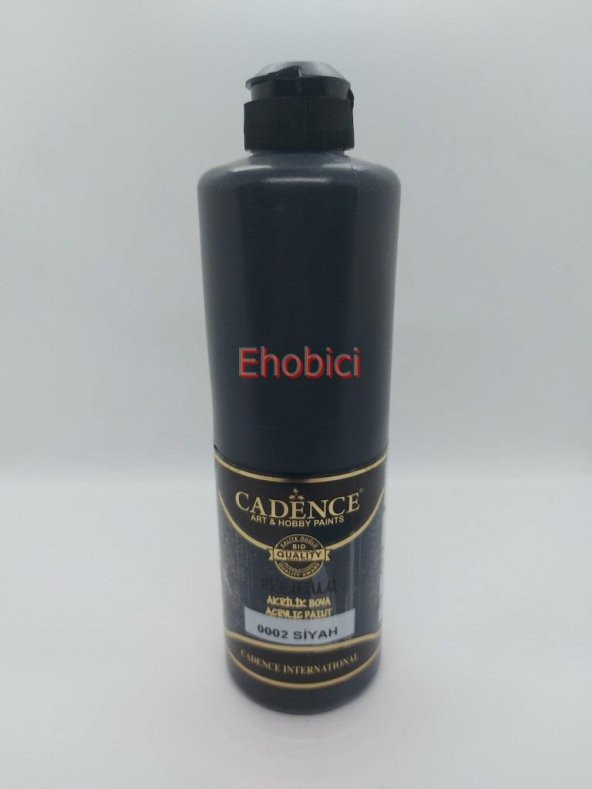 Cadence Akrilik Boya 500ML 0002 Siyah Ahşap Boyası ürün görseli 1