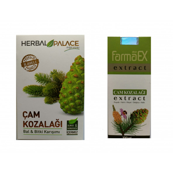 Herbal Palace Çam Kozalağı Macunu + Farmaex Çam Kozalağı Özü İkili avantajlı Kış Seti ürün görseli 1