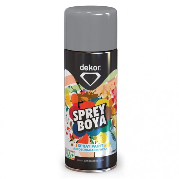 Dekor Efektli Akrilik Sprey Boya Gümüş Gri 400 ml ürün görseli 1