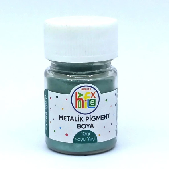 EPOKSİ REÇİNE METALİK SEDEFLİ PİGMENT TOZ BOYA KOYU YEŞİL 10 GR ürün görseli 1