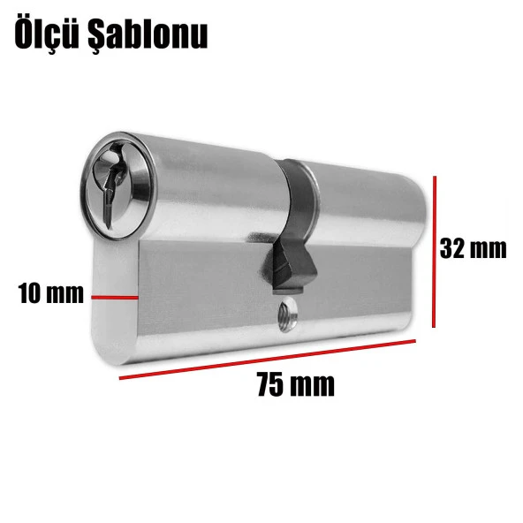 Hok Kapı Göbeği Silindir Barel 3 Anahtarlı 75 mm - Resim 3