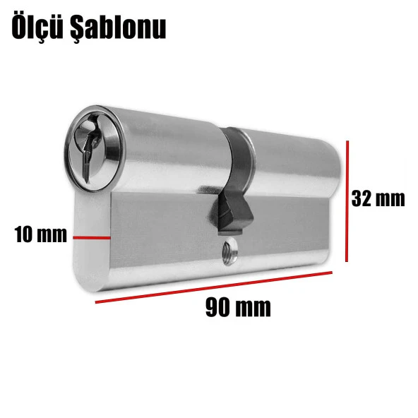 Hok Kapı Göbeği Silindir Barel 3 Anahtarlı 90 mm - Resim 3