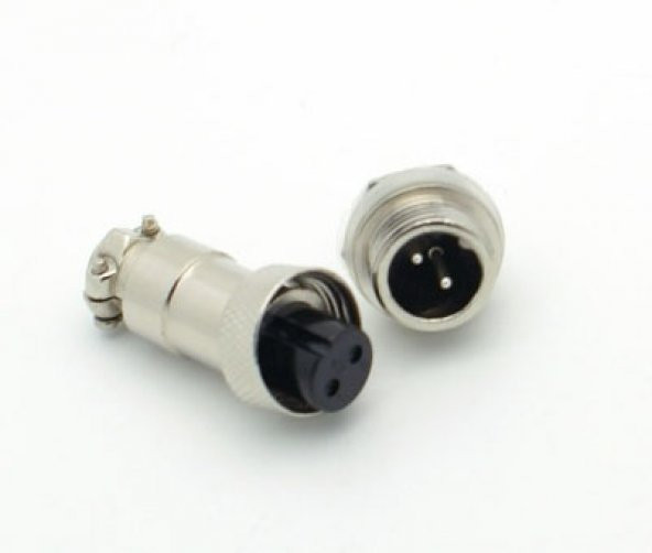 M12 2 Pin Konnektör Erkek+Dişi ürün görseli 1