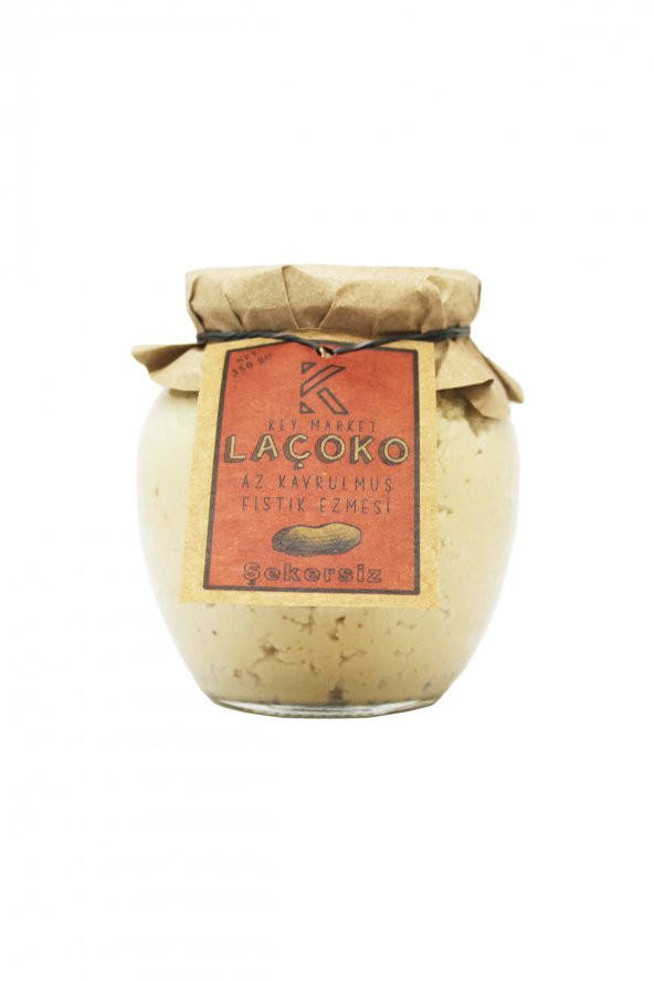 Laçoko Şekersiz Katkısız Glutensiz Vegan Doğal Az Kavrulmuş Çiğ Fıstık Ezmesi 350 G ürün görseli 1