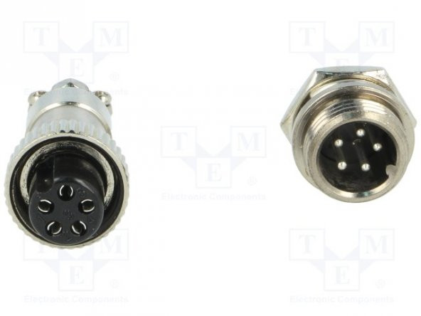 M12 5 Pin Konnektör Erkek+Dişi ürün görseli 1