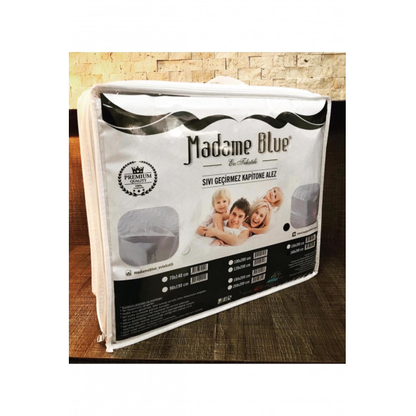 Madame Blue Kapitone Fitted Su Sıvı Geçirmez Yatak Koruyucu Alez 150x200 ürün görseli 1