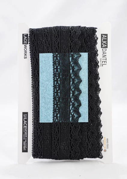 ALKA DANTEL MERSERİZE KOPANAKİ 10 METRE 704 MERSERİZE BLACK ürün görseli 1