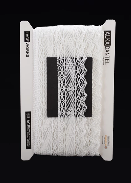 ALKA DANTEL MERSERİZE KOPANAKİ 10 METRE 704 MERSERİZE WHİTE ürün görseli 1