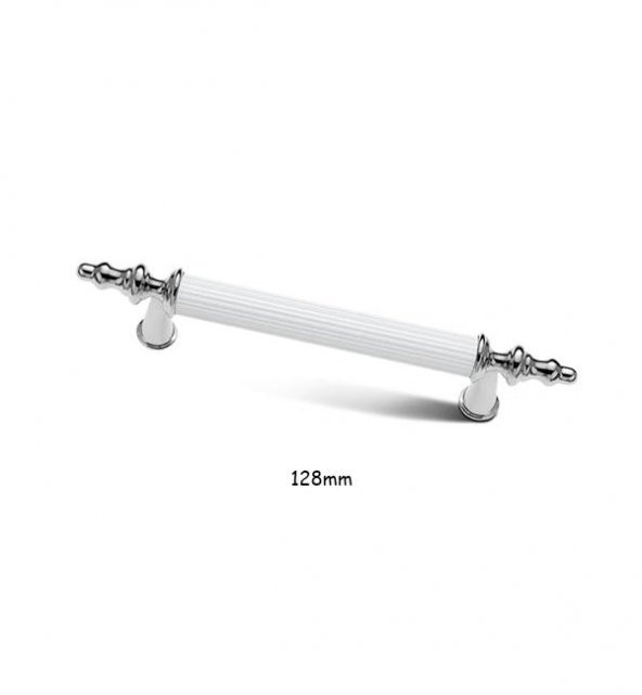 Asos Krom Beyaz Lüks Mobilya Dolap Çekmece Kulp 128mm ürün görseli 1