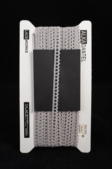 ALKA DANTEL MERSERİZE KOPANAKİ 10 METRE 636 PAMUK GRİ ürün görseli 1