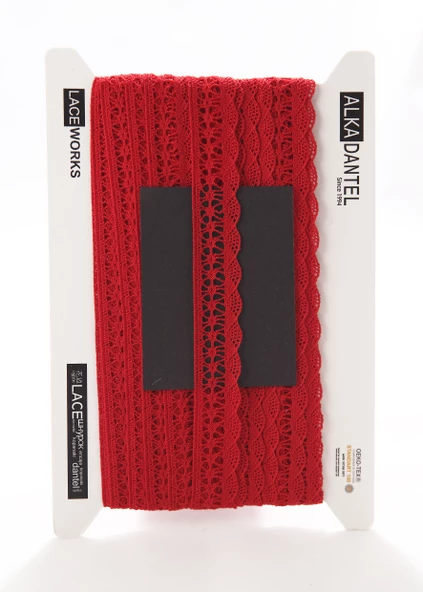 ALKA DANTEL MERSERİZE KOPANAKİ 10 METRE 802 MERSERİZE KIRMIZI ürün görseli 1