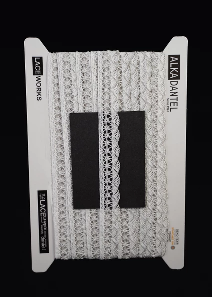 ALKA DANTEL MERSERİZE KOPANAKİ 10 METRE 802 MERSERİZE BEYAZ GRİ ürün görseli 1