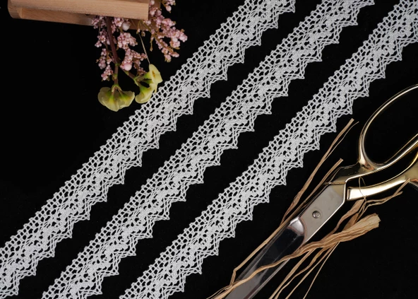 ALKA DANTEL MERSERİZE KOPANAKİ 10 METRE 8752 MERSERİZE OFF WHİTE ürün görseli 1