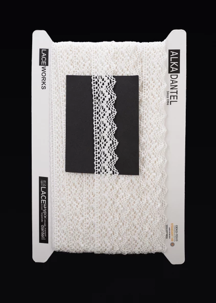 ALKA DANTEL MERSERİZE KOPANAKİ 10 METRE 8752 MERSERİZE WHİTE ürün görseli 1