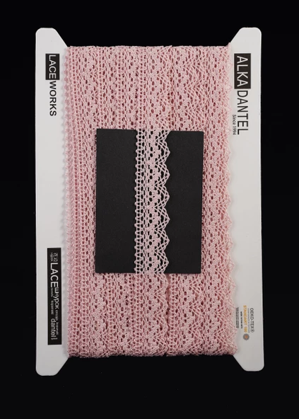 ALKA DANTEL MERSERİZE KOPANAKİ 10 METRE 8752 MERSERİZE PİNK ürün görseli 1