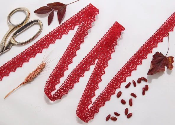ALKA DANTEL MERSERİZE KOPANAKİ 10 METRE 8752 MERSERİZE RED ürün görseli 1