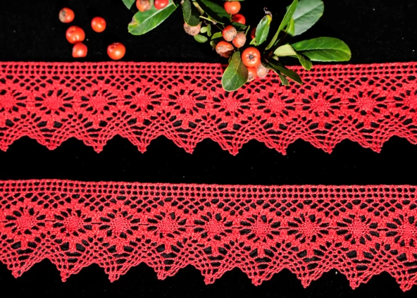 ALKA DANTEL MERSERİZE KOPANAKİ 10 MT 752 MERSERİZE RED - Resim 2