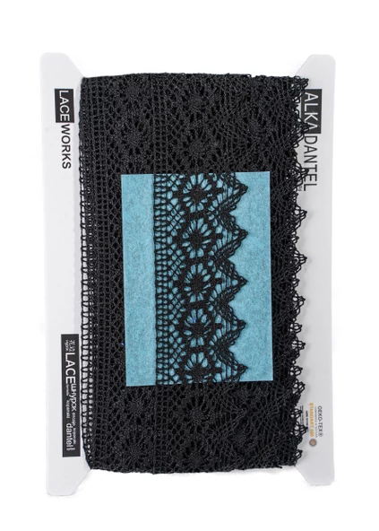 ALKA DANTEL MERSERİZE KOPANAKİ 10 MT 752 MERSERİZE BLACK - Resim 2