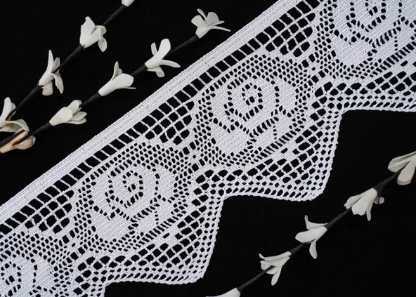 ALKA DANTEL POLYESTER KOPANAKİ 10 METRE 5070-1POLYESTER BEYAZ - Resim 2