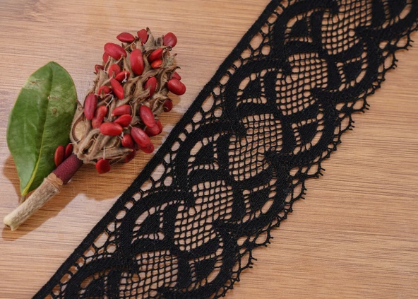 ALKA DANTEL MERSERİZE KOPANAKİ 10 METRE 3701 MERSERİZE BLACK ürün görseli 1
