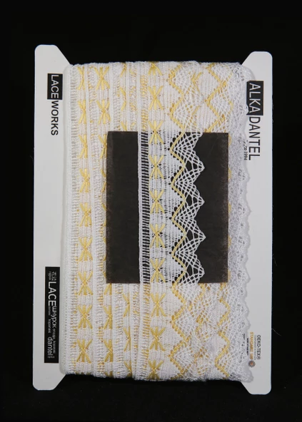 ALKA DANTEL MERSERİZE KOPANAKİ 10 METRE 4053 MERSERİZE WHİTE YELLOW ürün görseli 1
