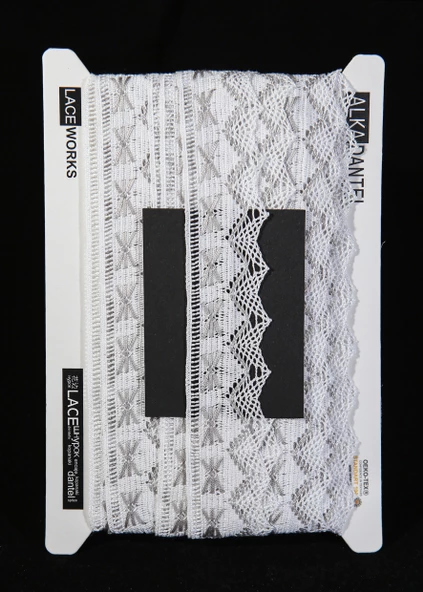 ALKA DANTEL MERSERİZE KOPANAKİ 10 METRE 4053 MERSERİZE WHİTE GREY ürün görseli 1