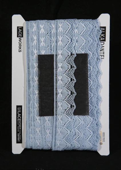 ALKA DANTEL MERSERİZE KOPANAKİ 10 METRE 4053 MERSERİZE SKY BLUE WHİTE ürün görseli 1