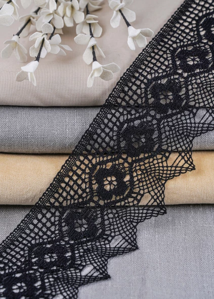 ALKA DANTEL MERSERİZE KOPANAKİ 10 METRE 1421 MERSERİZE BLACK ürün görseli 1