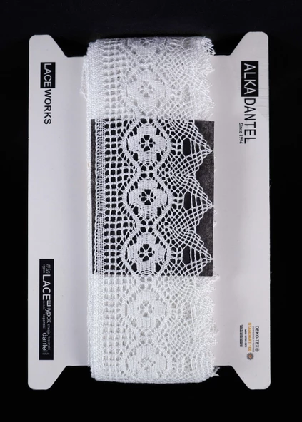 ALKA DANTEL MERSERİZE KOPANAKİ 10 METRE 1421 MERSERİZE WHİTE ürün görseli 1