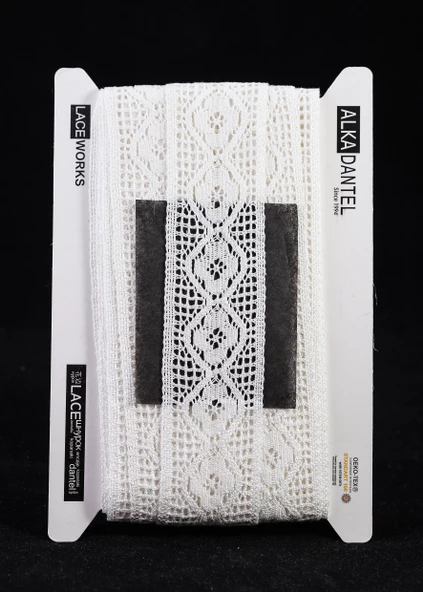 ALKA DANTEL MERSERİZE KOPANAKİ 10 METRE 1420 MERSERİZE WHİTE ürün görseli 1
