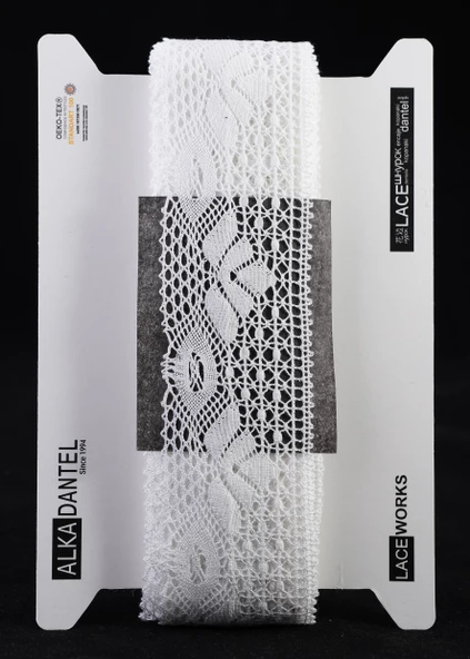 ALKA DANTEL MERSERİZE KOPANAKİ 10 METRE 11627 MERSERİZE WHİTE ürün görseli 1