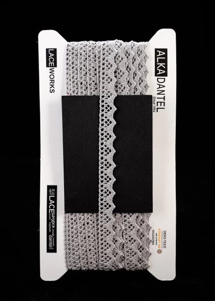 ALKA DANTEL MERSERİZE KOPANAKİ 10 METRE 901 MERSERİZE GREY ürün görseli 1