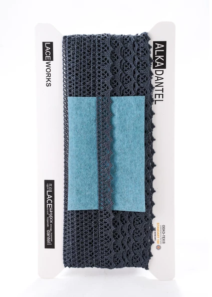 ALKA DANTEL MERSERİZE KOPANAKİ 10 METRE 901 MERSERİZE DARK GREY ürün görseli 1