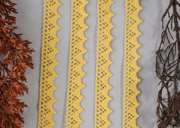 ALKA DANTEL PAMUK KOPANAKİ 10 METRE 901 PAMUK SARI ürün görseli 1