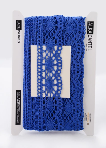 ALKA DANTEL PAMUK KOPANAKİ 10 METRE 3520 PAMUK ROYAL BLUE ürün görseli 1