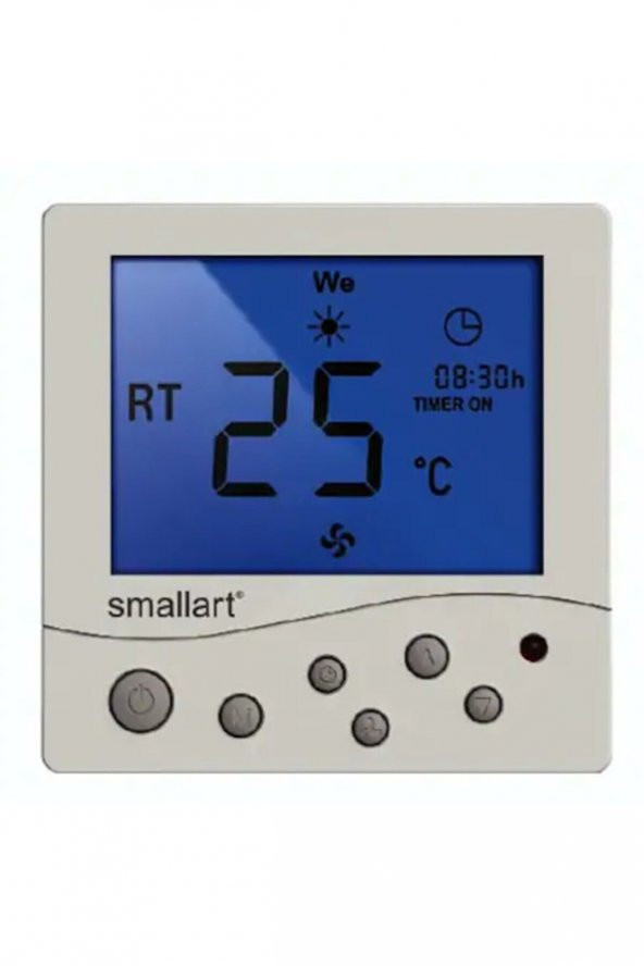 Smallart Fancoil Sıva Altı Dijital Termostatı SM2008FFN-L ürün görseli 1