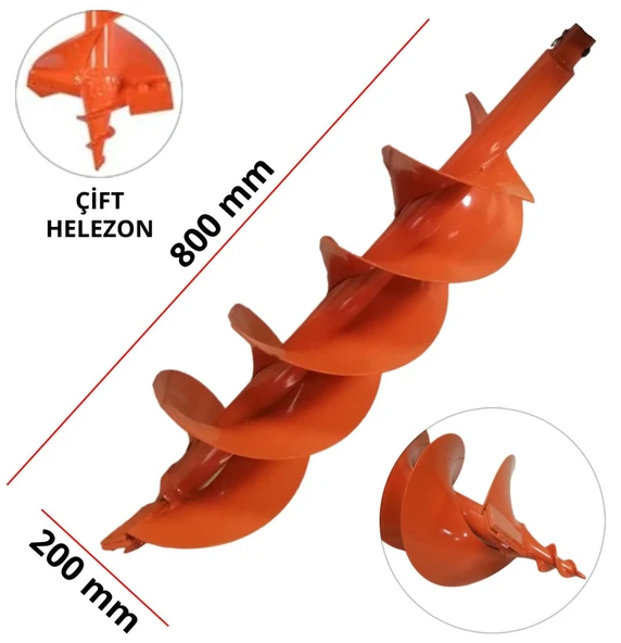 Garden pro Çift Helezonlu Toprak Burgu Ucu 200 mm ürün görseli 1