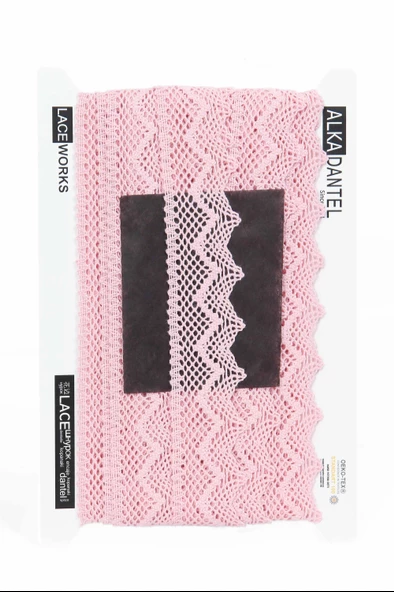 ALKA DANTEL PAMUK KOPANAKİ 10 METRE 8220 PAMUK BEBE PEMBE ürün görseli 1