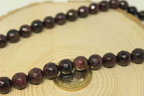 Lal (Granat) (Garnet) Taşı Faset Kesim 10mm/2 adet ürün görseli 1
