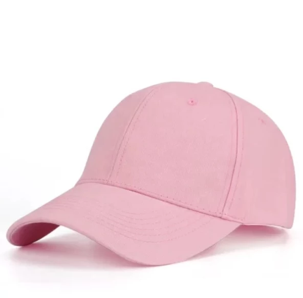 Pembe Basic Unisex  Spor Düz  Şapka Kep  Pembe Standart ürün görseli 1
