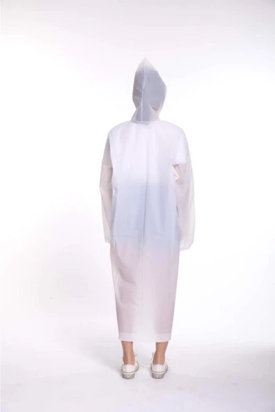 Unisex Mor Yağmurluk  Beyaz Tek Ebat - Resim 2