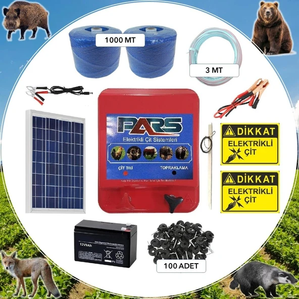 Pars Elektrikli Çit Ayı-Domuz Kovucu Mini Set 1000 ürün görseli 1