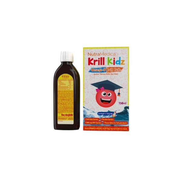 Krill Kidz Omega3 ve Krill Yağı İçeren Takviye Edici Gıda 150ml ürün görseli 1