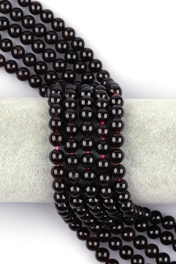 Granat Doğal Taş Dizi 8 mm Küre Kesim ürün görseli 1