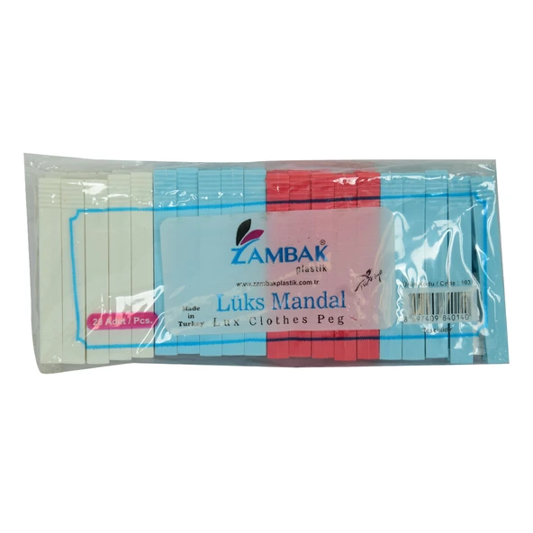 Zambak Plastik Lüks Çamaşır Mandalı Karışık Renk Kod-103 ürün görseli 1