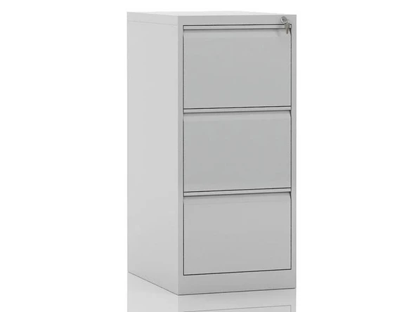 Üç Çekmeceli Metal Kartoteks Askılı Dosya Dolabı Gri Renk ürün görseli 1